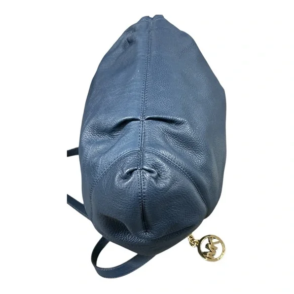 Michael Kors - EC - Navy Blue Leather Tote Bag With Unbranded Dust Bag - Picture 6 of 8